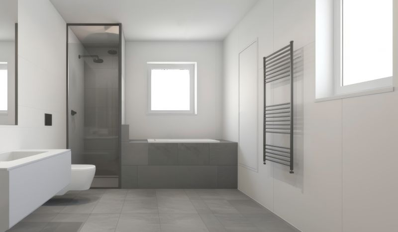 Modern bathroom with glass shower enclosure