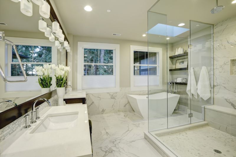 Bathroom featuring a rainfall showerhead